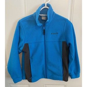 Girl’s Columbia Sportswear Fleece Jacket, Medium (10/12), Full Zip, Blue (READ)